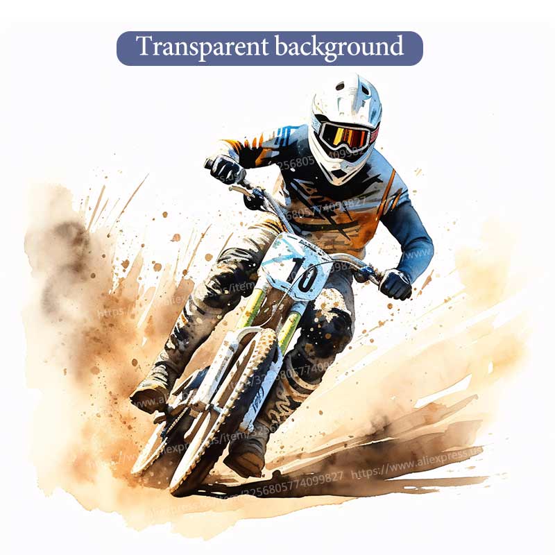 Motocross Watercolor Dirt Bike Rider Wall Stickers Living Room Sofa Background Decoration Wallpaper For Home Decor Boy Room Art Decals Sticker M1495