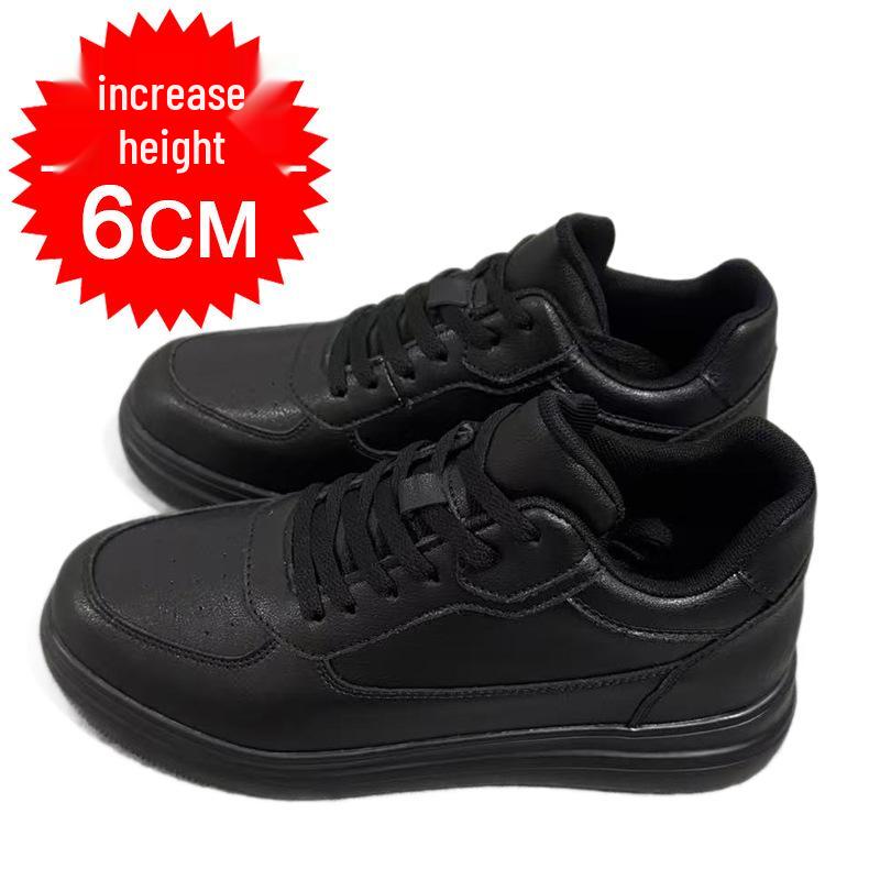 Herren Atmungsaktive Skate-Sneaker - 10cm Unsichtbarer Absatz, Dicke Sohle, Weiße Freizeitschuhe