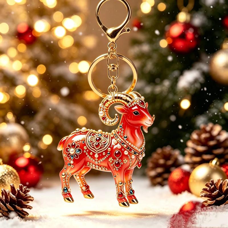 1/2Pcs Cute 2D Flat Goat Themed Hanging Ornament Acrylic Pendant for DIY Jewelry Making Bag Charm Daily Decor