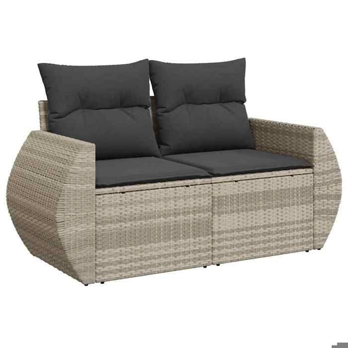 VidaXL Salon de Jardin avec Coussins 6 pcs, Canapés de Terrasse, Ensemble de Meubles de Patio, Mobilier d'Extérieur, Gris 3221301