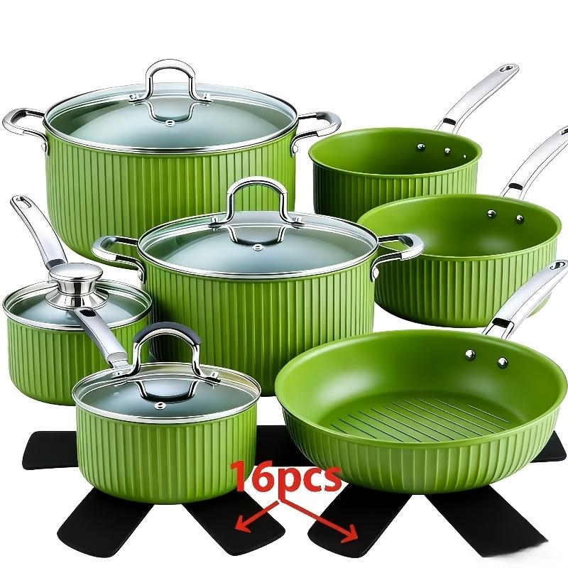 16pcs Non-Stick Felt Pot Pad Set Scratch-Resistant Heat-Resistant Multi-Layer Kitchen Utensil Protectors Space-Saving