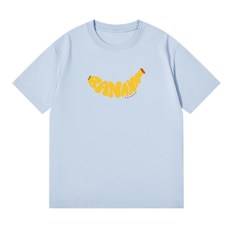 Women's Creative Banana Print Cotton T-Shirt - Short-Sleeved, Versatile Spring/Summer Casual Top