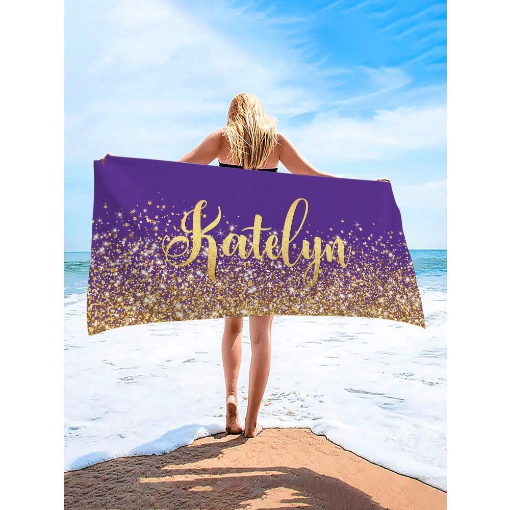 

Полотенце для пляжа с именем на заказ Персонализированное Супервпитывающее банное полотенце Легкое и компактное Полотенце для бассейна Летнее Приморское Оптовая продажа 50x100cm&1pc