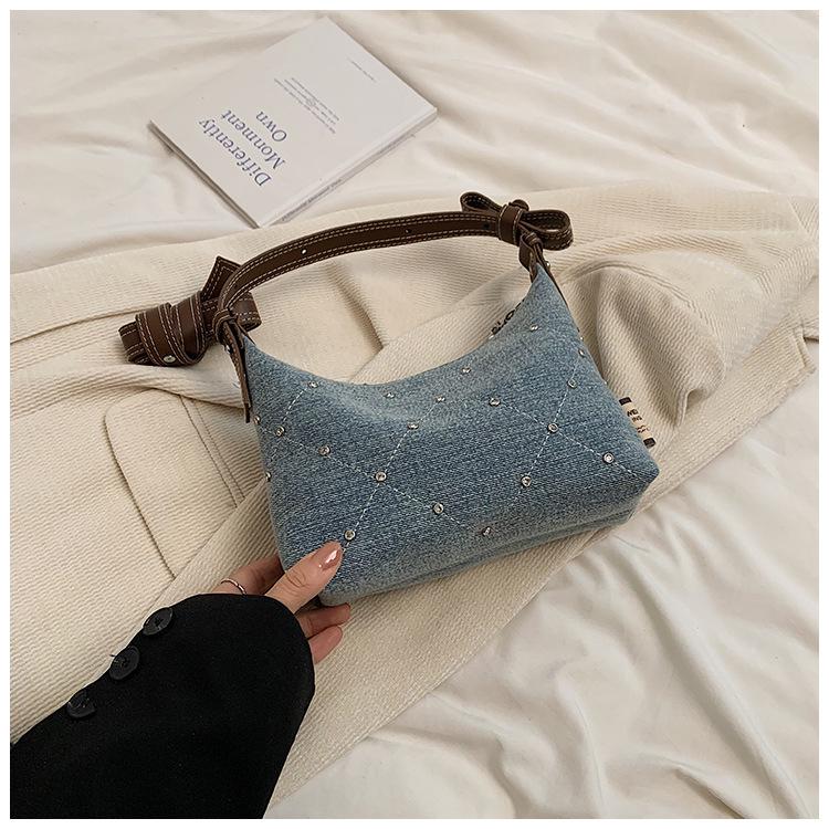 Women's Denim Summer 2024 Fashion Crossbody Handbag - Niche Design Dumpling Bag