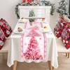 Pink Christmas Table Runner Santa Claus Table Flag Christmas Decorations For Home 2025 Xmas Navidad Gifts New Year Tablecloth