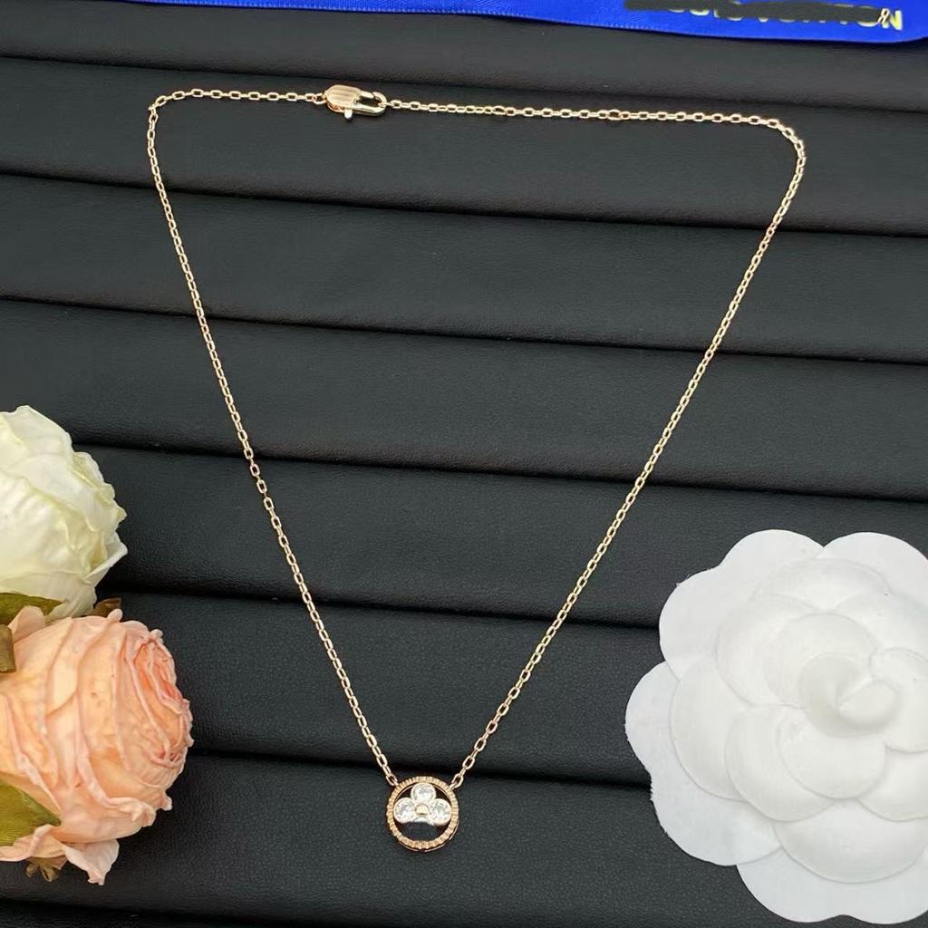 New Donkey Four-Flower Zircon Necklace: High-Quality Classic Four-Leaf Diamond Design