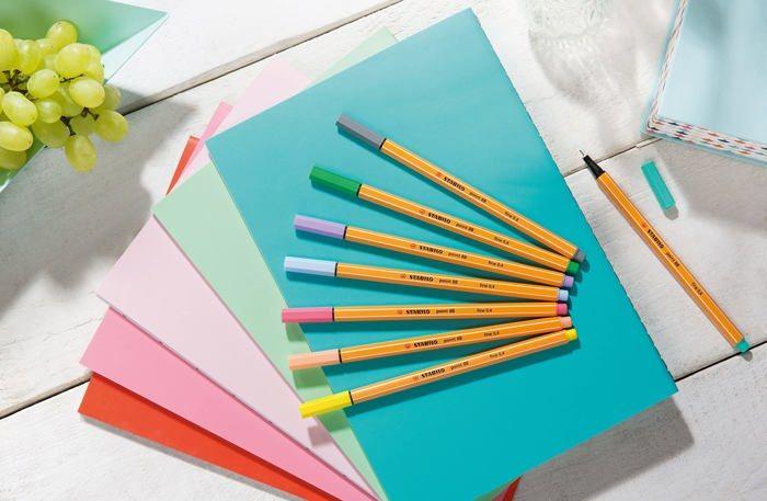 Stylo Feutre - STABILO - F59508 - Pointe Fine - 15 Couleurs Pastel - Étui Carton