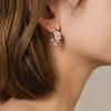 Premium Metal Copper Plated 18K Real Gold Color Matching Pearl Small Tassel Rear Hanging Stud Earrings Personalized Fashion Earrings