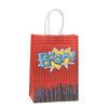 StoBag, Superhero Reusable Kraft Paper Gift Bags, Boom pattern, for birthday, party supplies, children's candy package, 12/30pcs