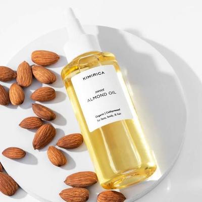Kimirica 100 % reines, kaltgepresstes Süßmandelöl für Haarwachstum und strahlende Haut und Gesicht – 100 ml