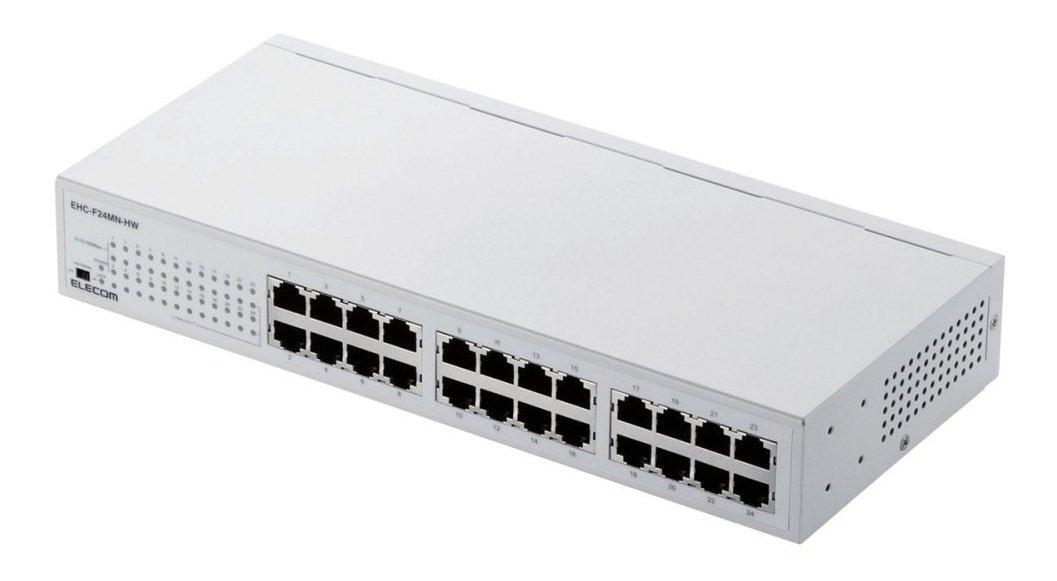 

ELECOM Switching Hub 24 Ports Metal Housing Power Supply Includes Rack Mounting Bracket Supports Operating Temperature 10/100Mbps Built-in 19-inch 50℃ білий