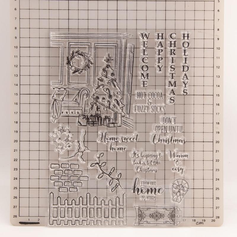 Christmas Themed Silicone Stamps Clear Silicone Stamps for Cardmaking, Background Silicone Stamps for Scrapbooking Craft