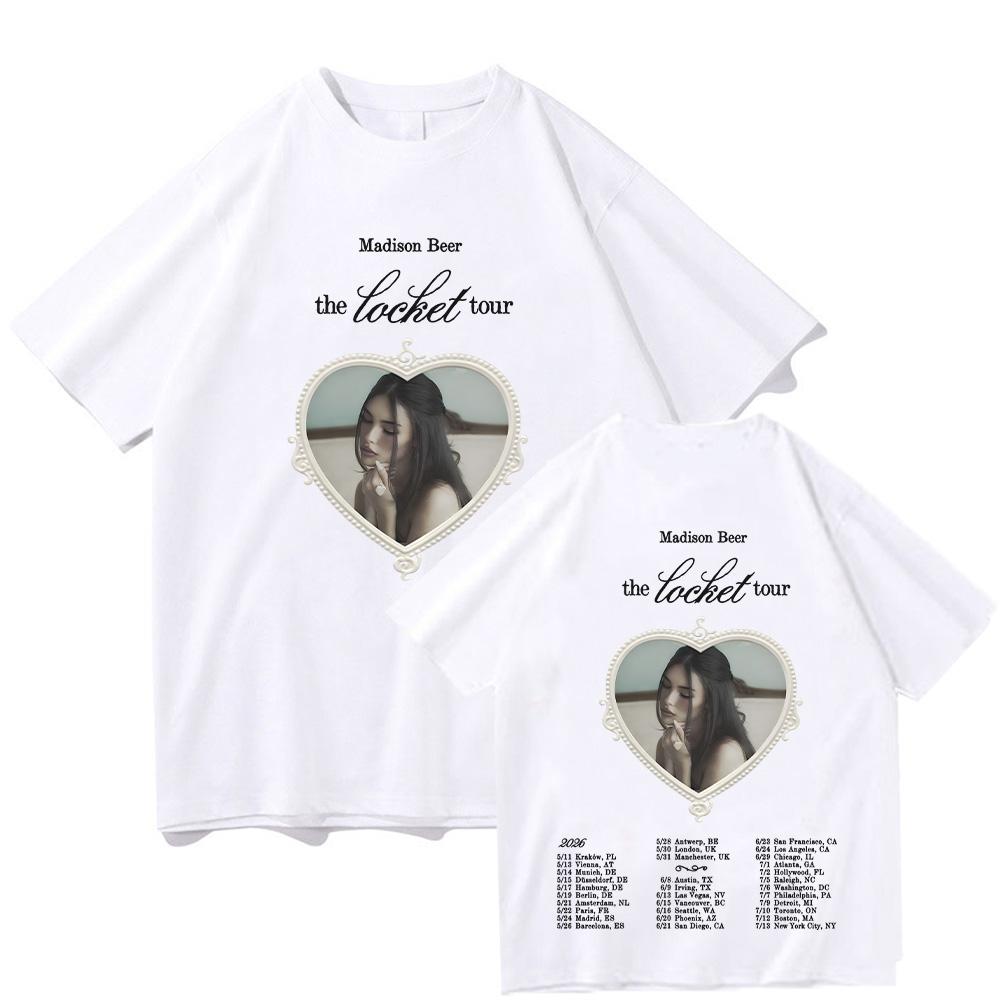 

Madison Beer The Locket Tour 2026 T-shirts Graphic Clothing Y2K Summer New Street Clothing Unisex Cotton Tee XS