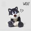 Kuschelige Cartoon-Plüschtiere grauer Wolf Hohe Qualität Flauschige sitzende Puppe Warmer gemütlicher Kinderbegleiter Weihnachtsgeschenk Heimdekoration Geschenk