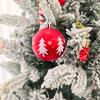 46Pcs Christmas Tree Ornaments Set Red Green White Snowflake Candy Cane Painted Baubles Holiday Home Decor