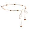 Bohemian Braided Waist Belt Decorative Waist Chain for Women Adjustable Cotton Thread Belt with Wood Beads