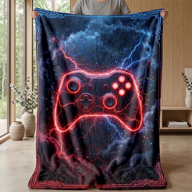 Futuristic Game Controller Design Theme blanket Lightweight Warm Flannel Blanket Decorative Throw Blanket for Home Decoration