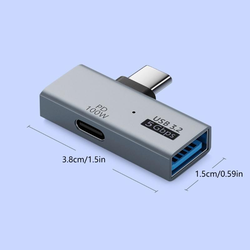 Portable Aluminum Alloy Type C Dock 100W Fast Charge USB A Port 10GB/s Data Transfer Tablet Multiple Device Connection
