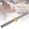 Woodworking Ruler Slide Rule Woodworking Tools Adjustable Metal Marking Gauge Pocket Ruler Scribing Measuring Tools