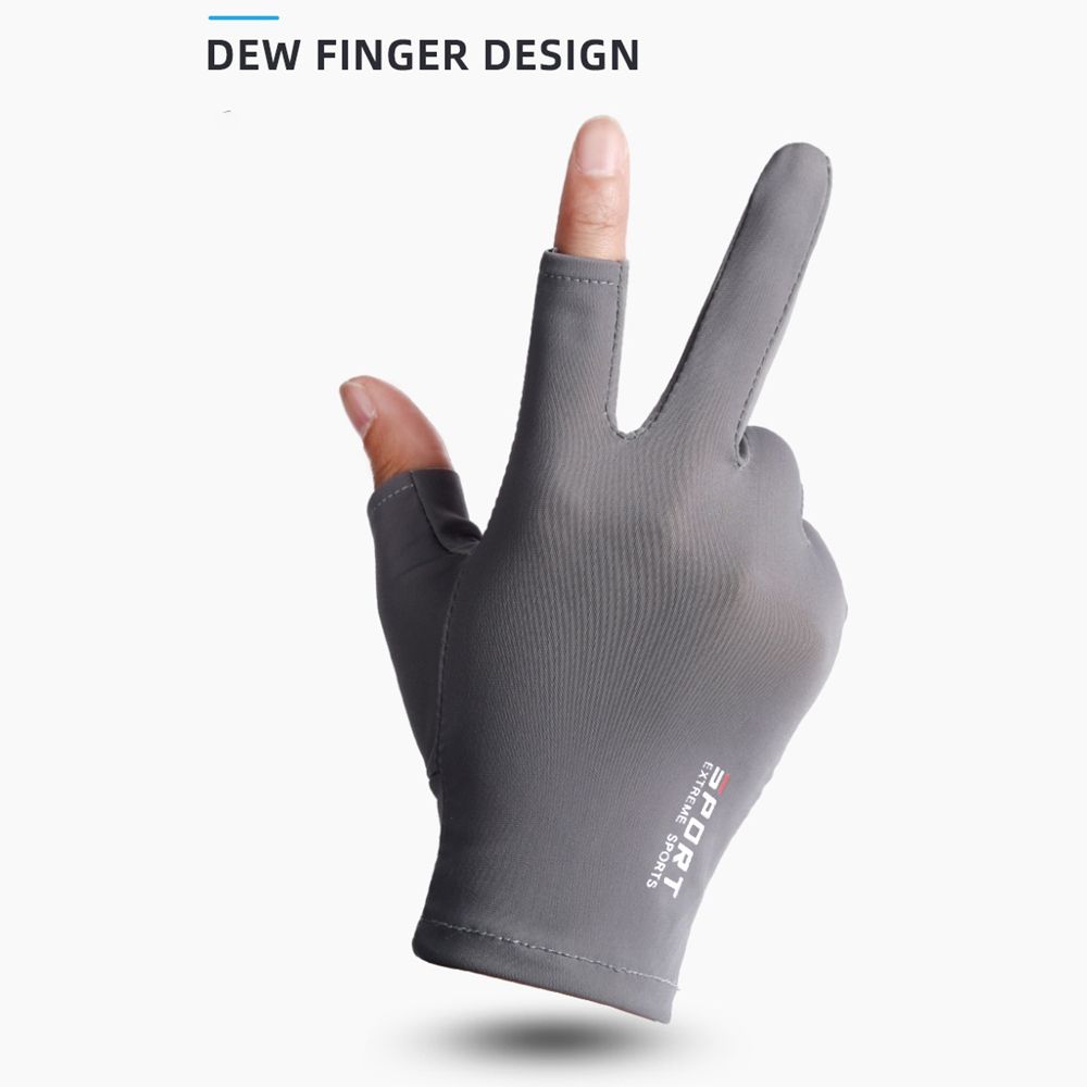 Silicone Solid Color Half Finger Gloves Men Elastic Gloves Non-slip Mittens Ice Silk Gloves