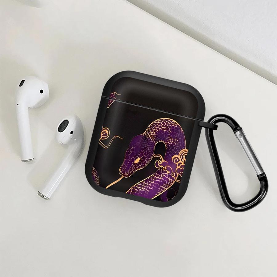 Case For Airpods Pro3 1 3 Pro 4 2 Pro2 Earphone Cases Cover Plum Blossom Pink Snake