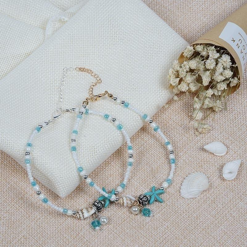 Shell Anklet Beads Starfish Anklets Vintage Handmade Sandal Statement Bracelet