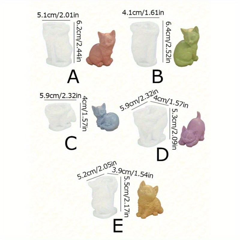 

1PC Animal Cat Silicone Mold For Aromatherapy Plaster And Candle Making - Cute Kitten Design Wax Molding Material, Craft Mold For Decor E чистий