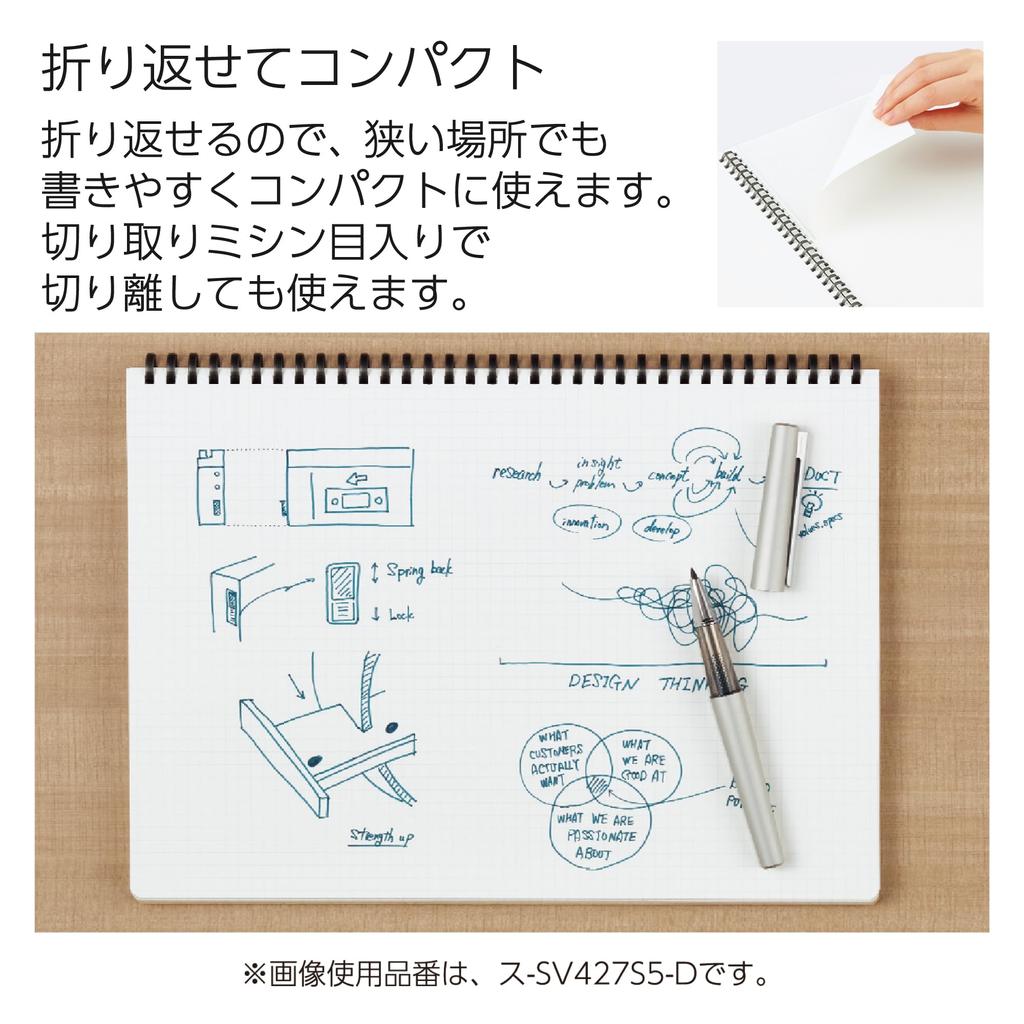 KOKUYO Soft Ring Notebook Business 70 Sheets A4 Plain Black Su-SV427W-D