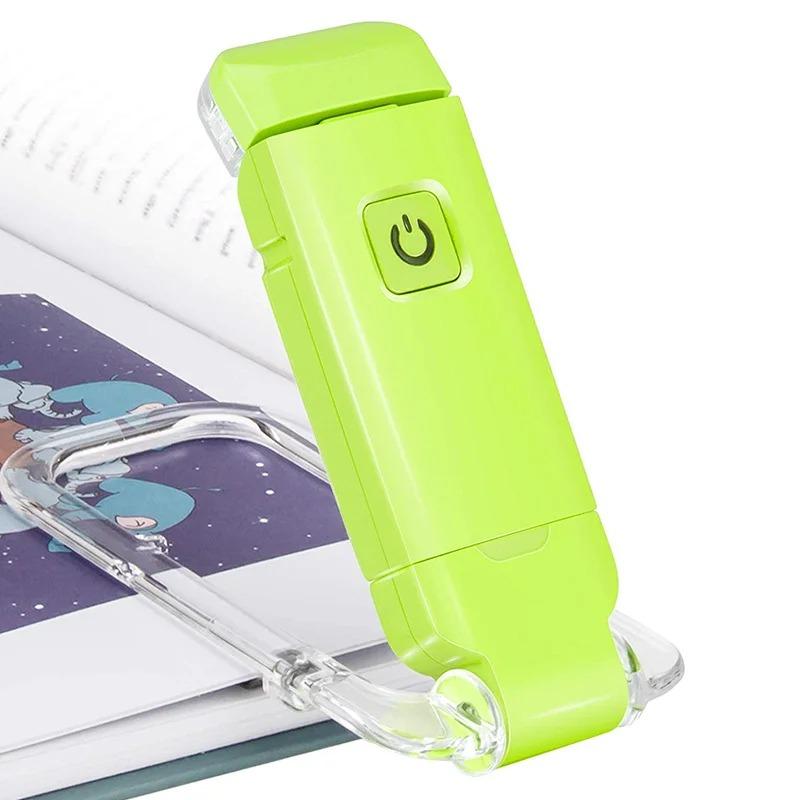 

Перезаряжаемый светодиодный светильник для книги с USB, портативный светильник-клипса для стола, 500 мАч, закладка, светильник для чтения, регулируемая яркость, 15 режимов мигания зелёный