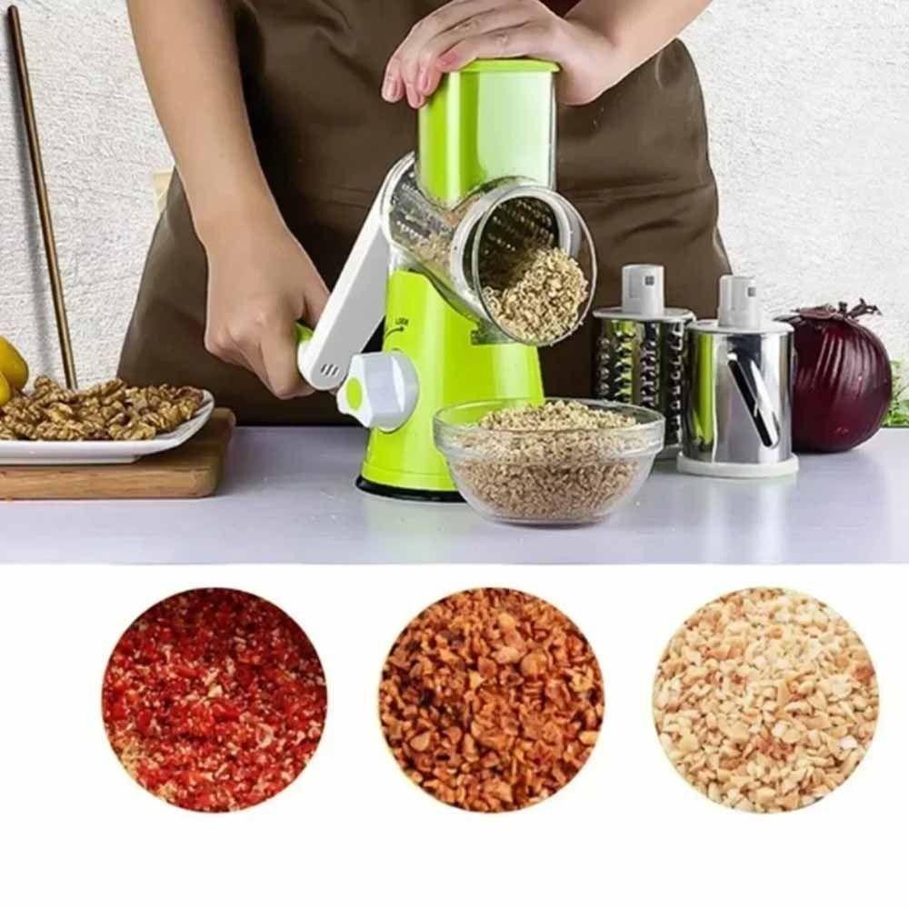 Stainless Steel Vegetable Cutter 3 Sharp Drums Kitchen Chopper  Vegetable Processing