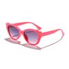 Colorful Cat Eye Sunglasses: Adorable Sticker Round Frame, Gradient Tint Glasses, Trendy Eyewear