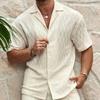 Set Estivo da Uomo in Cotone e Lino, Camicia a Maniche Corte Larga e Pantaloncini