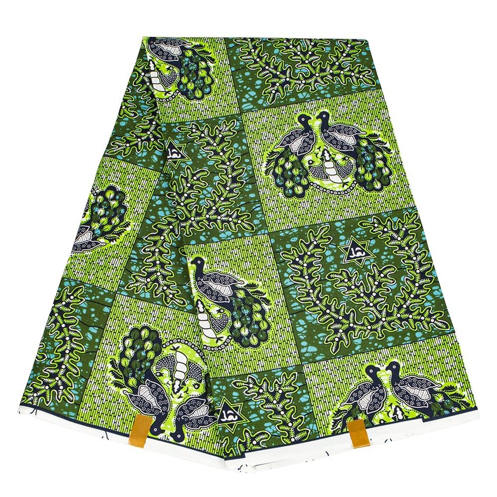 KINOKINO African African African Fabric Fabric, Print, (Green, A, Polyester, Approx. 540cm)