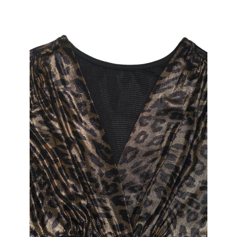 YYFS Damenmode Frühling Herbst Einfarbig Druck Langarm V-Ausschnitt Hohe Taille Freizeitkleider