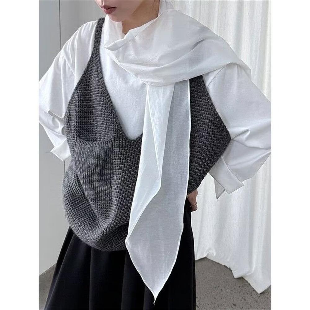 Women Black Gray Oversized Casual Knitting Vest New V Collar Sleeveless Sweater Fashion Spring Autumn Sweater Vests Clothes