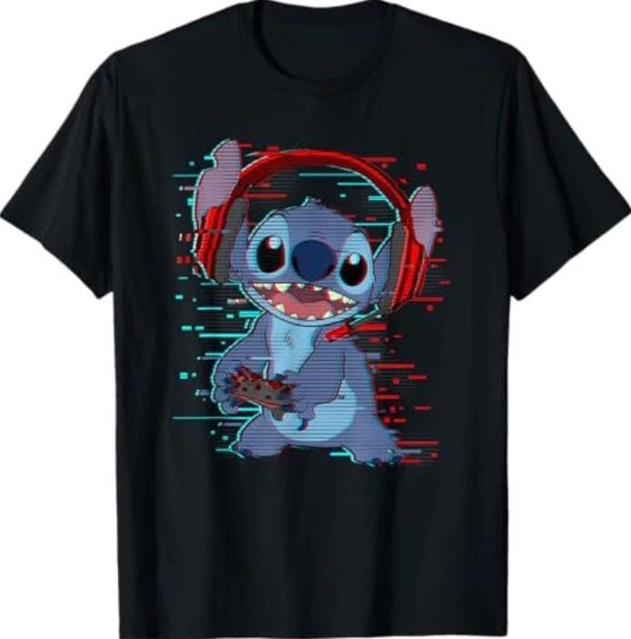 

Disney Lilo & Stitch Gamer Glitch Headset and Controller T-Shirt M