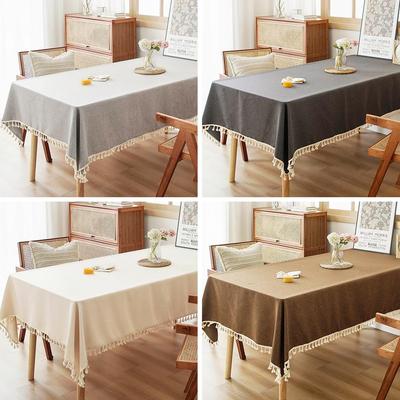 "Tovaglia in cotone e lino in stile Zen - Antipolvere, tinta unita per sala da pranzo, tè, caffè, mobile TV o sala conferenze"
