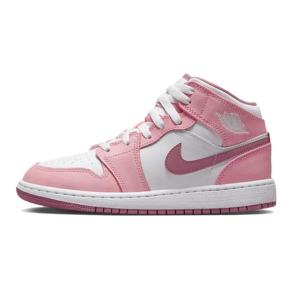 Jordan Air Jordan 1 Vintage Basketball Shoes Women's Mid top White DQ8423-616(Team80-)