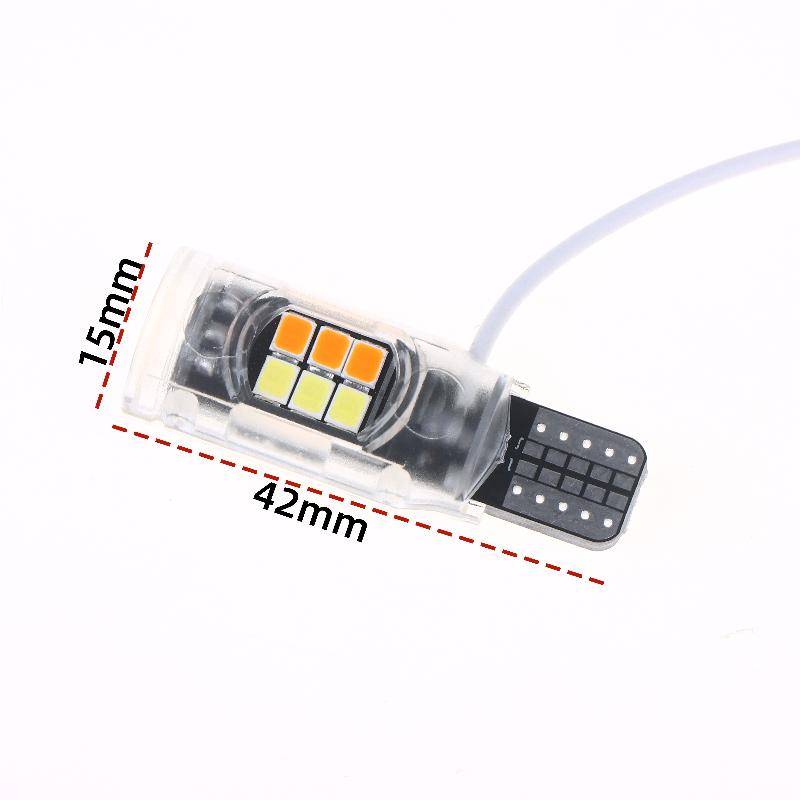 Мото Поворотник Canbus Дневной Ходовой Огонь T10/T15 902 904 906 912 921 W16W Светодиодные Лампы 48SMD Двухцветные Чип 3014 12V 3W