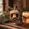 Durable Holiday Ornaments Forest Animal Acorn Ornaments, Cozy Woodland Christmas 2D Acrylic Realistic Hanging Decor Pine Cone Pendant for Xmas