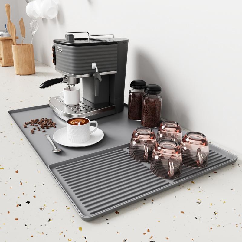 Cross-border Silicone Coffee Machine Mat: Non-Slip, Heat Insulation, Large Drying Tray for Bar or Dining Table