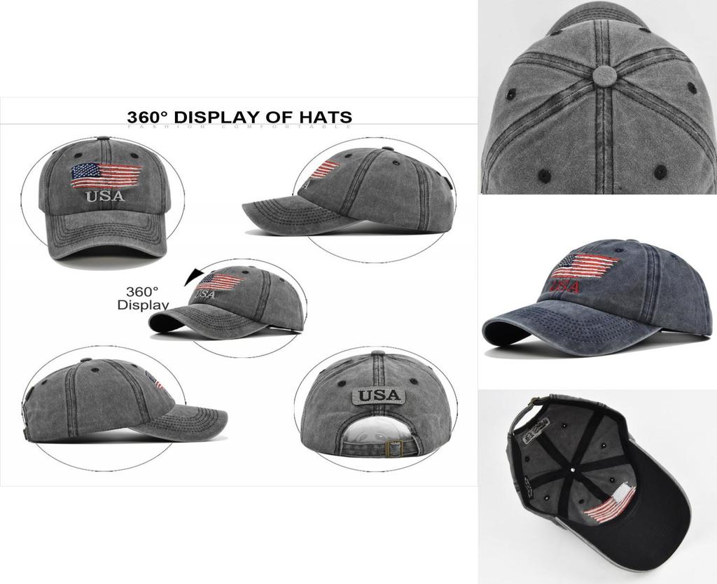 Fashionable Vintage Embroidered Baseball Cap With Adjustable Size And Curved Brim