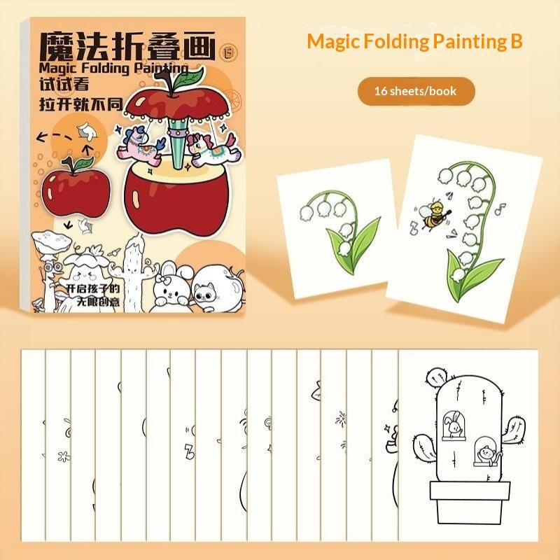 16 Sheets Educational Toys Magic Foldable Paper Crafts Diy Cute Animal Plant Sets Handmade Paper Art Gift For Couple Elderly