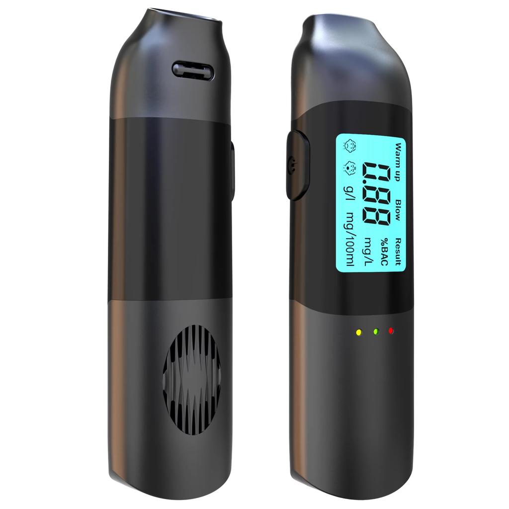 Non-contact Alcohol Tester High Precision Breathalyzer Alcometer USB Rechargeable LCD Display Digital Portable Alcohol Detector