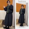 Winter Chic Korean-Style Women's Warm Cotton Jacket & High-Waisted Skirt Set