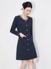 Elegant Autumn Winter Beaded Collar Dress In Light Luxury Style