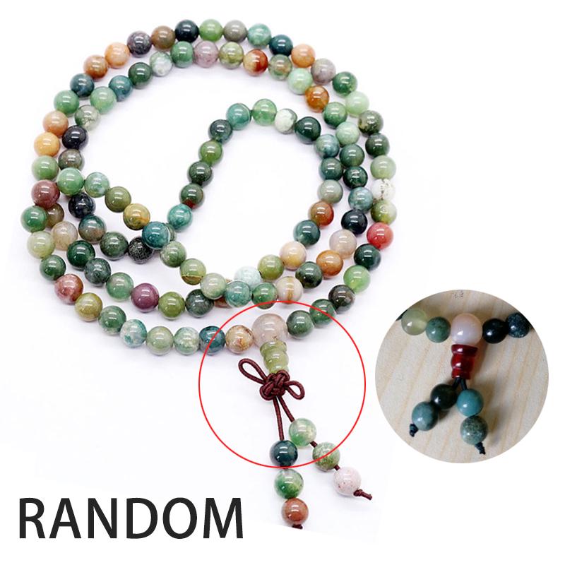 Gemstone Bracelet Black Zebra Stone Beaded Jewelry Set Green Jade Gemstone Necklace Beaded Jewelry For Women Crystal Healing Men Set
