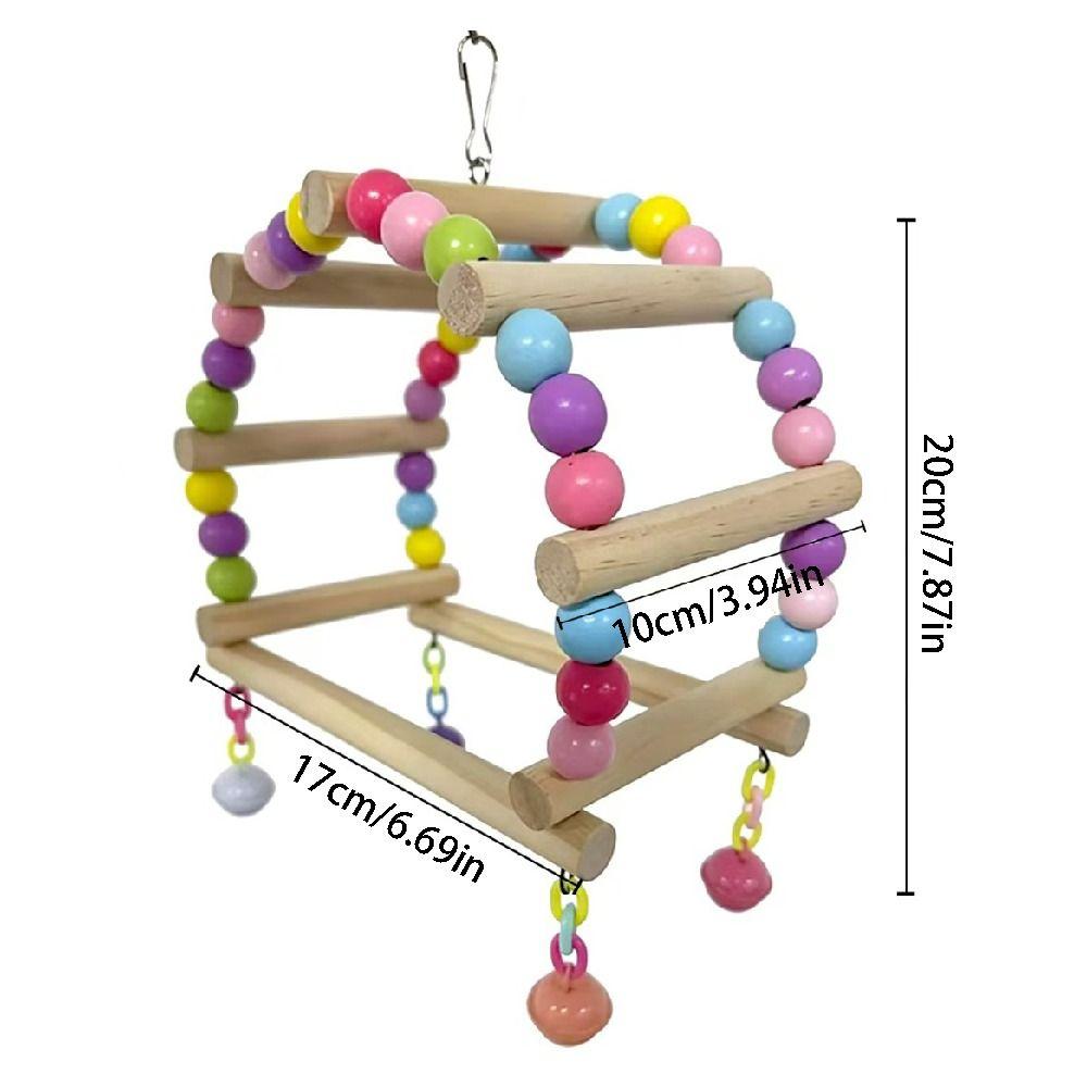 Wood Parrot Swing Toys Non-slip Parrot Climbing Toy Training Stand Pet Chewing Toy Cockatiel