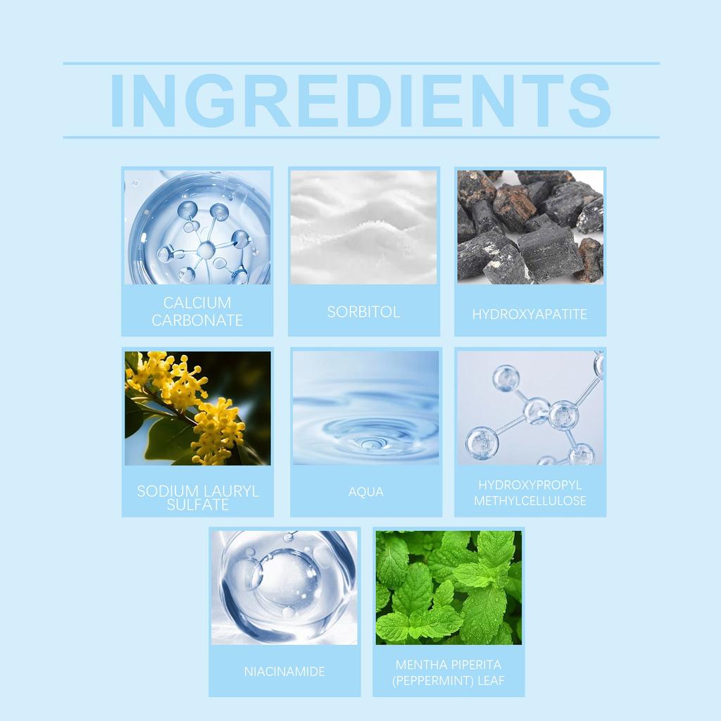 Hydroxyapatitová zubní pasta, bělicí zubní pasta, svěží dech, zubní pasta, zubní pasta, odstraňování skvrn, kompletní péče o zuby 120 g