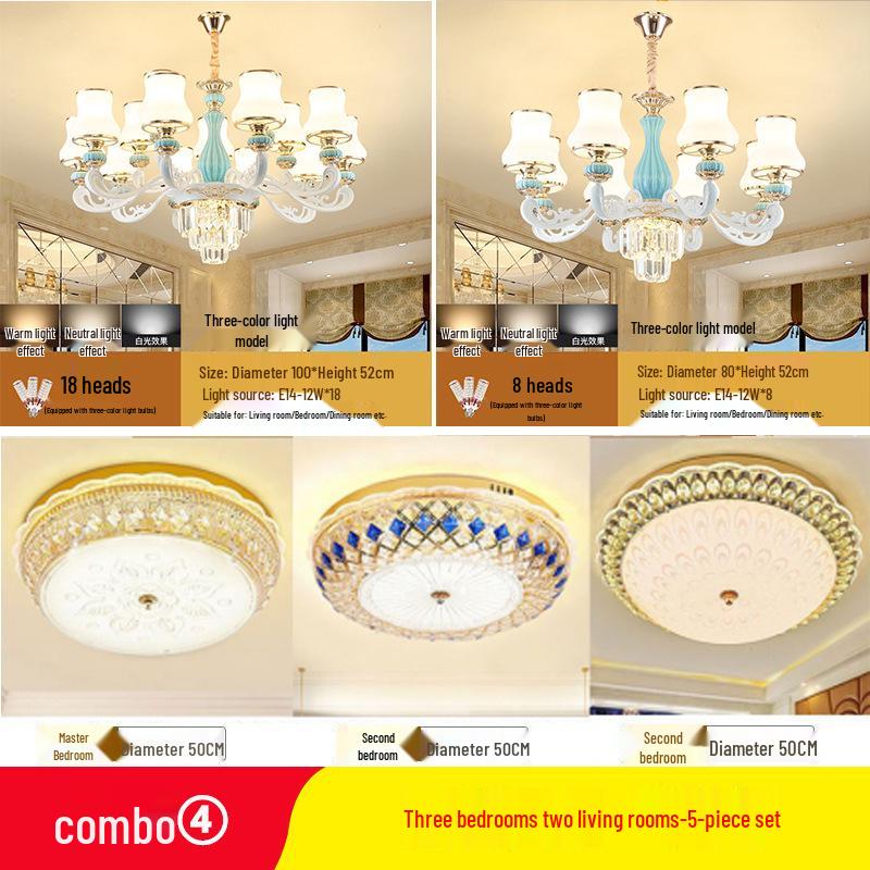 New 2024 European Crystal Chandelier for Living Room and Master Bedroom Luxury Lighting.